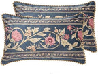patdrea Designer Velvet Throw Pillow Cover,Set of 2,12"x20"-OldgardenC by patdrea