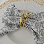 Bakayoyo Elegant Vintage Gold Herb Napkin Rings Set of 12 - Glossy Leaf Napkin Holders, Metal Table Adornment for Christmas, Thanksgiving, Weddings & Holiday Parties - Image 5
