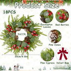 Waipfaru 18 Pcs Small Christmas Wreath, Mini Wreaths for Cabinets - Image 2
