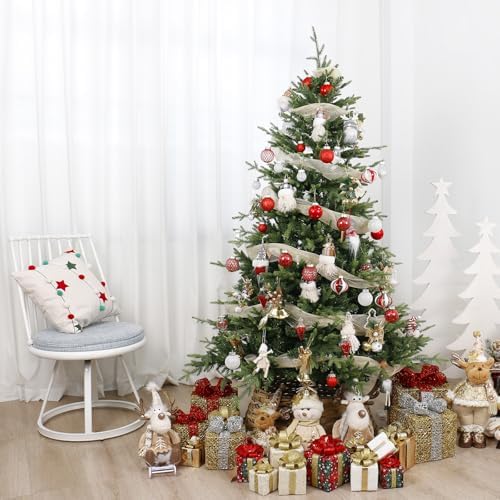 34PCS Red/White Christmas Ball Ornaments Set for Tree Decorations - Image 4