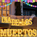 Aurelema 15 Pcs Day of the Dead Decorations, LED Letter Lights Signs - Image 5
