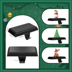 Christmas Stocking Holder Bases for Mantle, Anti-Slip Black Christmas Stocking Hangers Set of 4, Metal Stocking Hanging Hooks for Christmas Fireplace Mantel Xmas Holiday Decorations - Image 2