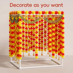 Marigold Garland with Makhar Mandap Stand for Ganpati Pooja Diwali Decor - Image 6