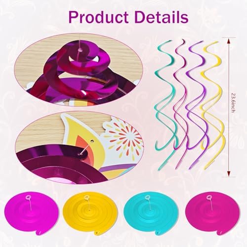 Qpout 30pcs Happy Diwali Party Hanging Swirls Decoration,Indian Festival of Lights Party Themed Ceiling Swirls Kit for Home Office Indian Diwali Deepavali Party Supplies - Image 7