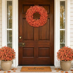 24 Inch Fall Wreaths for Front Door, Autumn Floral Outdoor Wreath - Image 7