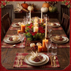 3 Pillar Christmas Table Centerpiece Christmas Candle Holder Artificial Poinsettia with Steel Base Frosted Arrangement for Home Decor - Image 5
