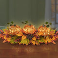 BAYN Fall Table Centerpiece with 3 Harvest Pumpkins, Lighted with Timer for Thanksgiving Table Decorations Centerpieces, Autumn Home Decor Battery Operated, 28 Inches by BAYN