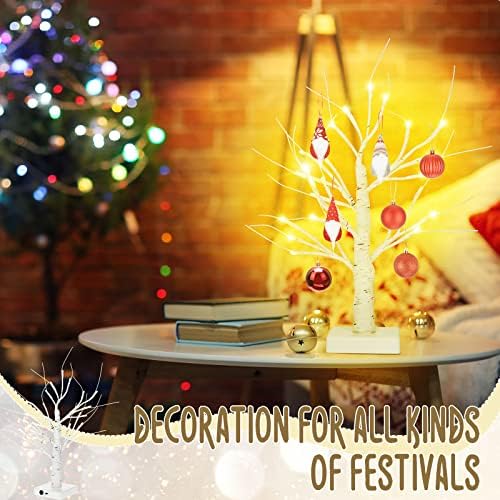 Macarrie 8 Pcs 18 in Lighted Birch Trees Christmas Wedding Decor, White - Image 4