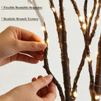 Hairui Lighted Brown Branches Battery Operated with Timer 32IN 100 LED Fairy Lights, Willow Branch Lights for Home Bedroom Fireplace Christmas Holiday Decoration Indoor Outdoor Use (Vase Excluded) - Image 2