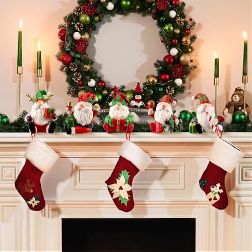 Wonderjune 6 Pcs Christmas Stocking Holders for Mantle, Santa Claus - Image 4