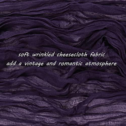 35x72 Inch Dark Purple Cheesecloth Table Runner Gothic Wedding Party Decor - Image 3