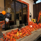 CQURE 48 Pack Fall Leaf Garland, Total 336Ft Artificial Fall Maple Leaves Autumn Vines Garland Thanksgiving Decor for Home Fireplace Party - Image 4