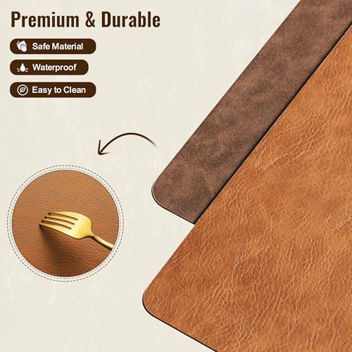 DOLOPL Placemats Set of 8, Reversible Dual-Color Faux Leather Place Mats - Image 7
