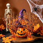 FUBININA 6 Pack Fall Table Centerpiece Autumn Party Decoration Metallic Gleam Foil Spray Star Centerpiece Glitter Decor for Thanksgiving Harvest Seasonal Event Halloween Holiday,Orange - Image 5