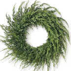24" Artificial Christmas Cedar Wreath for Front Door Home Decoration by FOTEEWL