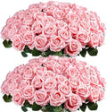Auihiay 60PCS Pink Roses, Artificial Roses, Fake Roses, Velvet Silk by Auihiay