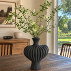 Ceramic Flower Vase Home Decor,11" Rustic Vintage Clay Black Heart Terracotta Vases Farmhouse Table Vases Living Room Decor Pottery Pots for Home Shelf Coffee Dining Desk Fireplace - Image 4