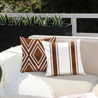 DFXSZ Outdoor Rust Waterproof Geometry Pillow Covers 20x20 Set of 4 - Image 2