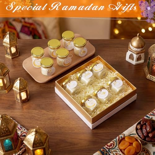 MTLEE 24 Pcs Eid Mubarak Scented Soy Candles 1.8 oz Glass Ramadan Scented Candle Gifts for Women Muslim Islamic Gifts for Family Eid Party Favors Table Decorations - Image 3