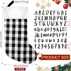 Tatuo 12 Pack Christmas Burlap Stockings Hanging,Black Red, Black White - Image 3