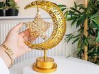 OLEEK Ramadan Decorations Moon and Stars - Ramadan Lights for Table - Ramadan Decorations for Home 2026 - Ramadan Gifts for Kids Lanterns - Ramadan Decor Moon and Star Lamp - Crescent Moon lamp - Image 4