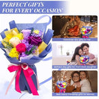 QOEAZY Flowers for Delivery, Preserved Flowers Bouquet with Gift Box, Rose Gifts for Women Mom Grandma - Image 3