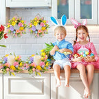 8 Pcs Easter Candle Rings, Mini Candle Holder Wreath with Spring Flowers and Eggs Decor for Table Centerpiece, Front Door, Easter Wreaths for Home Holiday Decor - Image 7