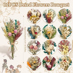 12/24PCS Handmade Dried Flower Bouquet with Stems Natural Dried Wildflowers 7.5 Inch Mini Dry Flowers for Vase Farmhouse Decor, Wedding Styling, Photography Props, Gift DIY(12pcs, Bright) - Image 2