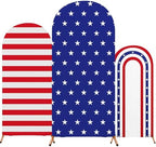 3 Pcs Patriotic Arch Cover Spandex Fitted 4ft 5ft 6ft,Stripe by RimCereal