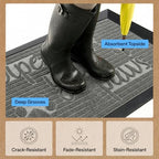 GORILLA GRIP WeatherMAX Door Mat, Indoor Outdoor Use, 35x23, Gray Paw - Image 5