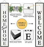 Welcome Sign for Front porch Standing 45"X9" Double-Sided Wood Frame Outdoor Tall Welcome Signs Vertical Decor for Farmhouse Rustic Home Modern Outside Front Door Wall Decorations - Image 2