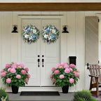 20-22" Hydrangea Wreath for Front Door Year Round, - Image 4