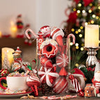 Valery Madelyn Christmas Ball Ornaments, 60ct Candy Cane Red and White Shatterproof Christmas Tree Decorations Set, Variety Decorative Hanging Ornaments for Xmas Trees Bulk Holiday Party Decor - Image 4