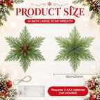 Norme 24 Inch Christmas Wreath Star with Light Front Door, Cedar - Image 2