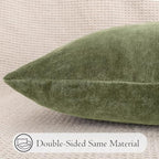 JoraLion Chenille Lumbar Pillow Covers 12x20 inch Olive Sage Green - Image 5