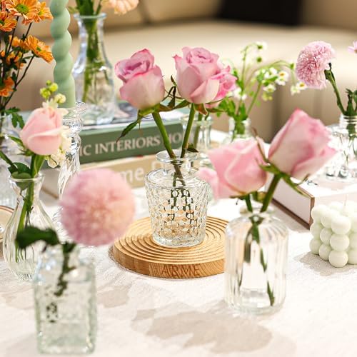 Arme Glass Bud vases in Bulk，Small Glass Flower Vase for Centerpieces 60Pcs - Image 6