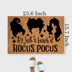 Funny Coir Doormat It’s Just a Bunch of Hocus Pocus Halloween Decor Welcome Front Porch Decor Mat For The Entrance Way Personalized PVC Backing Novelty Gift Outdoor Coir Doormat 23.6 x 15.7 inch - Image 3