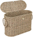 efluky Toilet Paper Storage Basket, Seagrass Slim Toilet Paper Holder with Lid- Holds Up to 9 Mega Rolls, Home Bathroom Decor Organizer by efluky