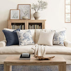 Set of 2 Decorative Floral Pillow Covers 22x22 Inch Light Blue - Image 4