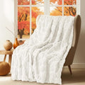 Tegeme Fall Halloween Pumpkin Throw Blanket 50" x 60", 3D Pumpkin Pattern Faux Rabbit Fur Fleece Blanket, Soft Cozy Rust Autumn Throw for Couch Sofa Bed, Thanksgiving Gift for Women Mom(Beige) by Tegeme