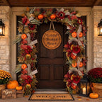 6 ft Fall Garland for Mantle Pumpkin Maple Leaf Garland - Image 6