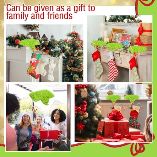 Pickmesh 6 Pack Green Christmas Stocking Holders with Metal Hooks - Image 5