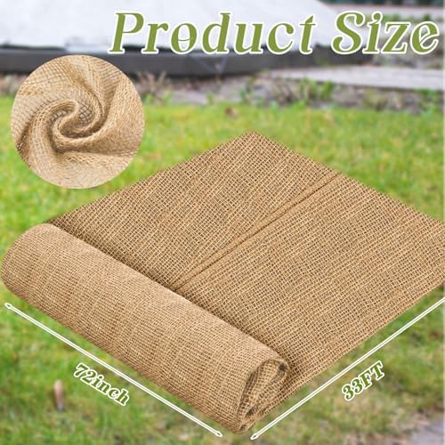 Buryeah 1 Pack 72 Inch X 33 ft Burlap Fabrics Roll Natural Jute Garden - Image 2