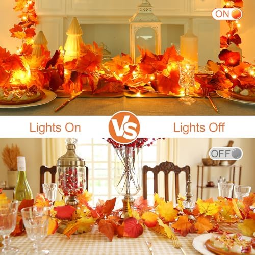 Joyhalo 6 Pack Fall Garland with 6.5FT LED Lights - Image 5