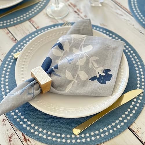 Bodrum Pearls Round Embroidered Placemats Set of 4 – 15" Elegant Table Mats for Dining, Weddings & Special Occasions, Decorative, Wipe-Clean Vinyl Placemats, Iceberg/White - Image 5