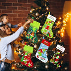 LeeSky 5 Pack Christmas Stockings, Funny Xmas Stocking Holder, 18 Inch Large Christmas Hanging Stockings Gift Bag for Kids Holiday Fireplace Xmas Tree Hanging Decor - Image 2