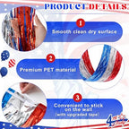 Breling 8 Pcs Red White Blue Patriotic Ceiling Fringe Curtains, 15 ft - Image 4