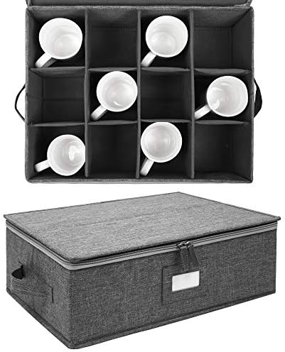 Cup and Mug Storage Box and Dividers 2 Pack, Hard Shell Coffee Mug Storage - Image 3