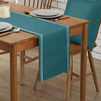 Smile Sunflower Turquoise Table Runner, Burlap Table Runners 120 inches Long,Farmhouse Style Solid Color Table Runner for Wedding Holiday Party Dinner,Dresser Scarf Decor - Image 2