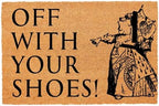 Funny Coir Doormat Off with Your Shoes Front Door Mat Entryway Outdoor Mats with Heavy Duty Front Porch Welcome Mats Entry Natural Coconut Brown Novelty Prank Gift Funny Coir Mat 23.7x15.7 inch by FNDMCTPS